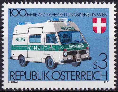 (image for) Austria 1981 Stamps Red Cross Ambulance MNH